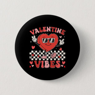 Groovy Valentines Day Shirts For Girl Women Kids B 6 Cm Round Badge