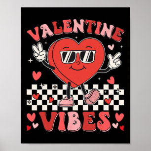 Groovy Valentines Day Shirts For Girl Women Kids B Poster
