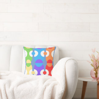 Groovy Vibes Colourful Chaos Geometric Cushion