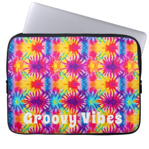 Groovy Vibes Tie Dye Customisable Laptop Sleeve