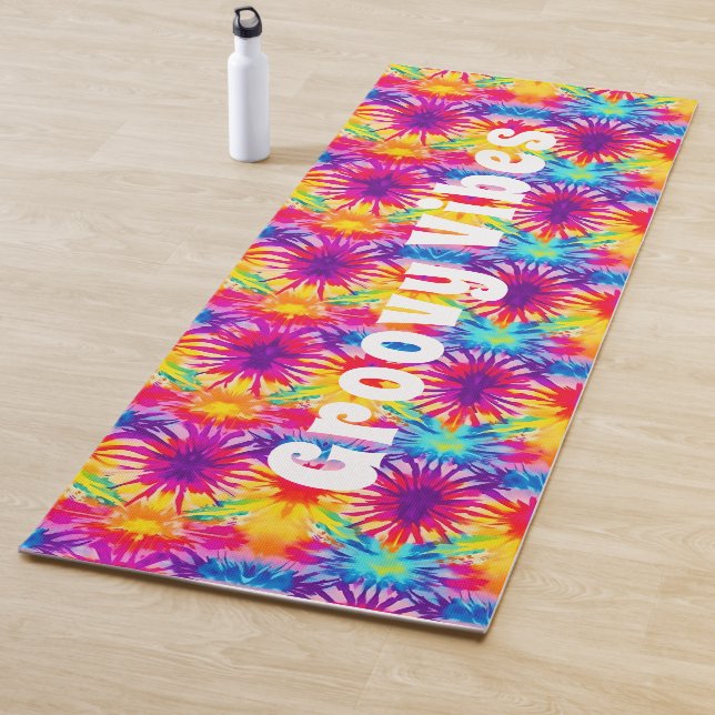 Groovy Vibes Tie Dye Customisable Yoga Mat (In Situ)