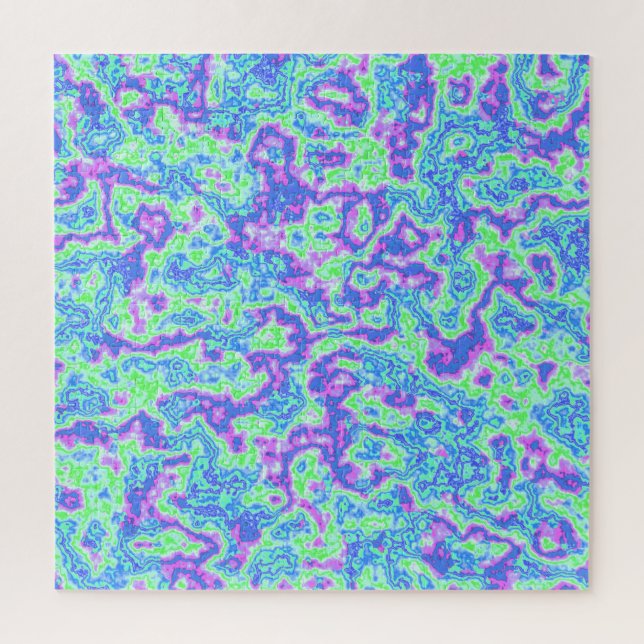 Groovy Vibrant Colourful Trippy Maximalist Marble Jigsaw Puzzle (Vertical)