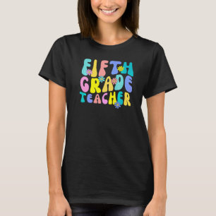 Groovy Vintage 5th Fifth Grade Teacher Back To Sch T-Shirt
