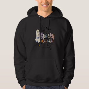 Groovy Vintage Floral Ghost Cute Halloween Spooky  Hoodie