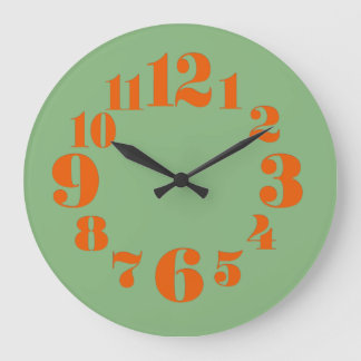 Groovy Vintage/Retro 1970s Orange and Green Large Clock