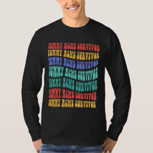 Groovy Vintage Tummy Ache Survivor My Tummy Hurts T-Shirt