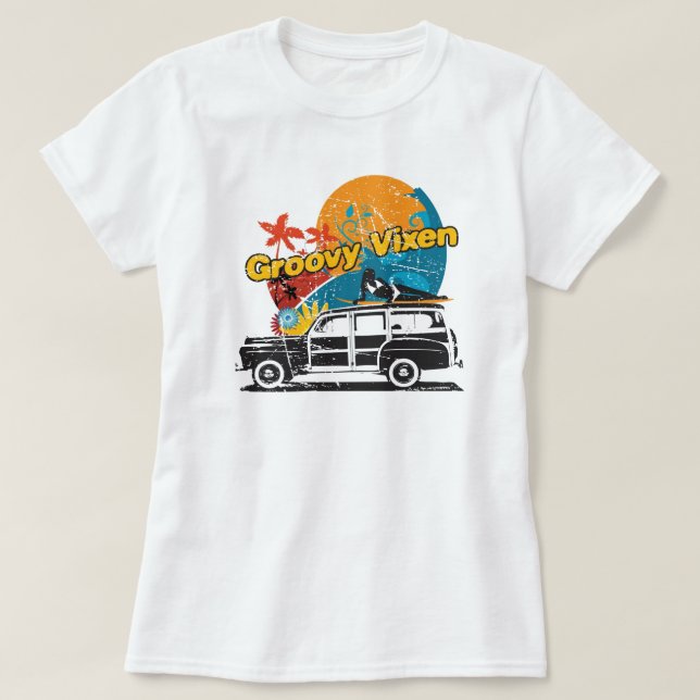 Groovy Vixen Woodie T T-Shirt (Design Front)