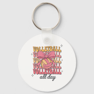 Groovy Volleyll Coquette Bow Girl Women Volleyll A Key Ring