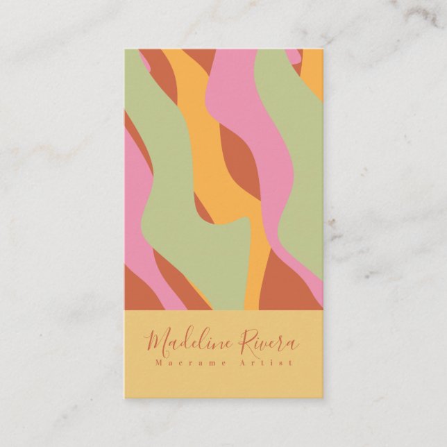 Groovy Waves Artist Handmade Artisan Designer Business Card (Front)