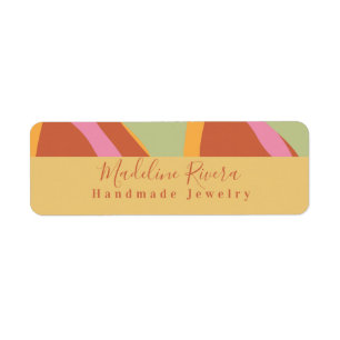 Groovy Waves Handmade Artisan Return Address Label