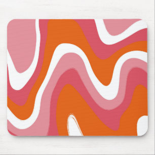 Groovy Wavy Colourful 70s  Mouse Pad