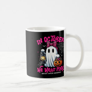 Groovy We Wear Pink Breast Cancer Awareness Ghost Coffee Mug