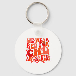 Groovy We Wear Red For Chd Awareness Heart Disease Key Ring