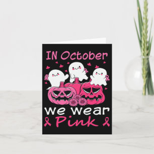 Groovy Wear Pink Breast Cancer Warrior Cute Ghost Card