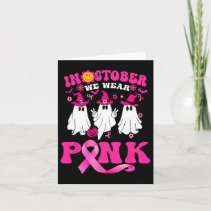 Groovy Wear Pink Breast Cancer Warrior Cute Ghost  Card