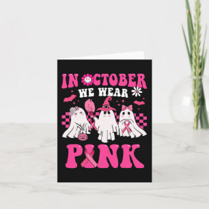 Groovy Wear Pink Breast Cancer Warrior Cute Ghost Card