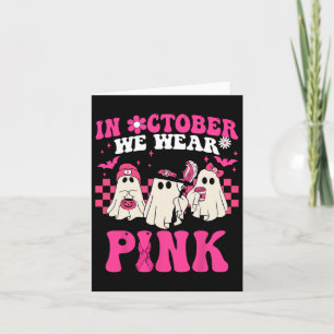 Groovy Wear Pink Breast Cancer Warrior Cute Ghost Card