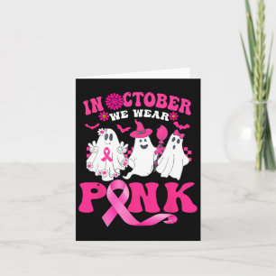 Groovy Wear Pink Breast Cancer Warrior Cute Ghost Card