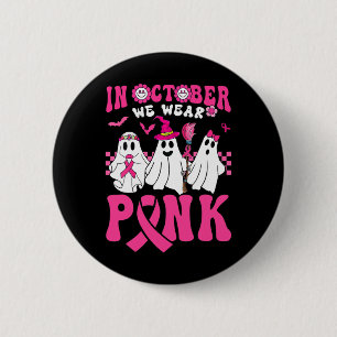 Groovy Wear Pink Breast Cancer Warrior Ghost Hallo 6 Cm Round Badge