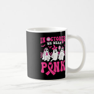 Groovy Wear Pink Breast Cancer Warrior Ghost Hallo Coffee Mug