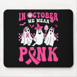 Groovy Wear Pink Breast Cancer Warrior Ghost Hallo Mouse Pad