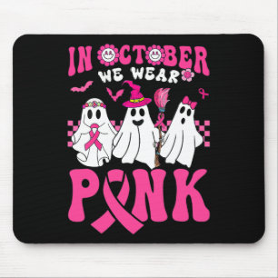 Groovy Wear Pink Breast Cancer Warrior Ghost Hallo Mouse Pad