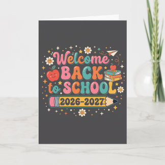 Groovy Welcome Back to School 2026-2027 Teacher Card