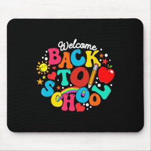 Groovy Welcome Back To School Rainbow Pencil Teach Mouse Pad