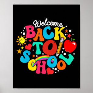 Groovy Welcome Back To School Rainbow Pencil Teach Poster