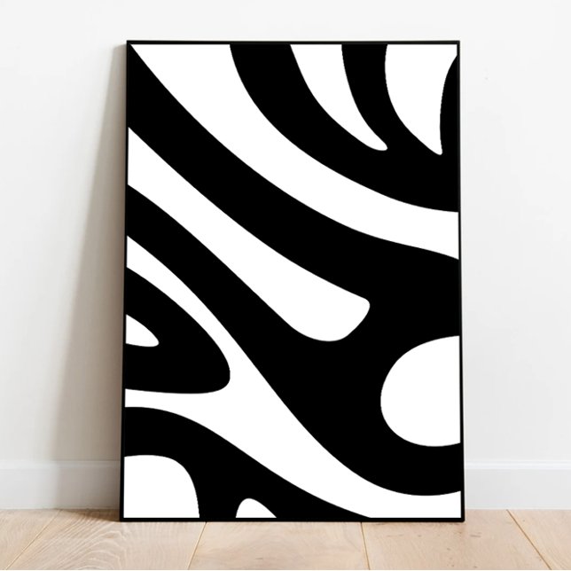 Groovy White and Black Art, Zebra Inspired Art Poster (Creator Uploaded)