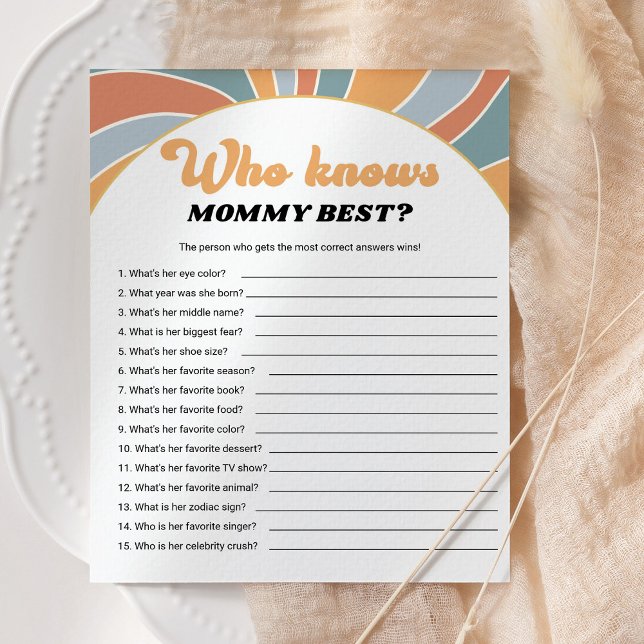 Groovy Who Knows Mummy Best Baby Shower Game (Creator Uploaded)