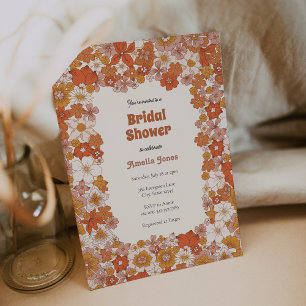 Groovy Wildflower Boho Bridal Shower Invitation