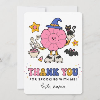 Groovy Witch Flower Halloween Thank You Card