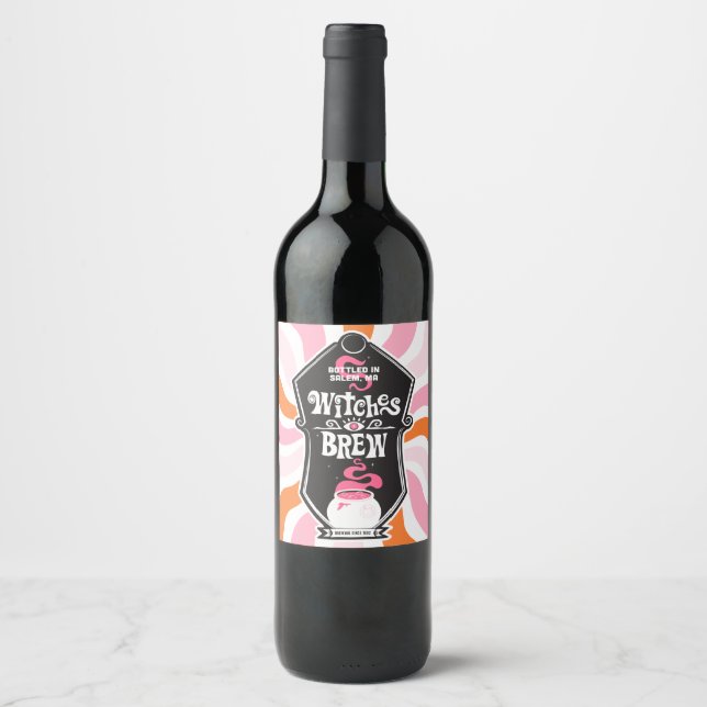 Groovy Witches Brew Wine Label (Front)