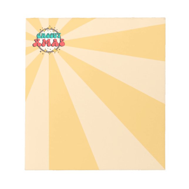 Groovy Xmas retro cartoon text sign Notepad (Front)