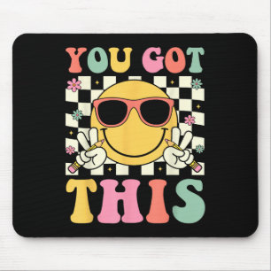 Groovy You Got This Smile Face Testing Day Teacher Mouse Pad