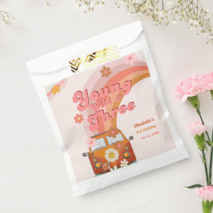 Groovy Young Wild and Three Pink Peach Van Daisy Favour Bag