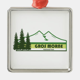 Gros Morne National Park Green Stripes Metal Ornament