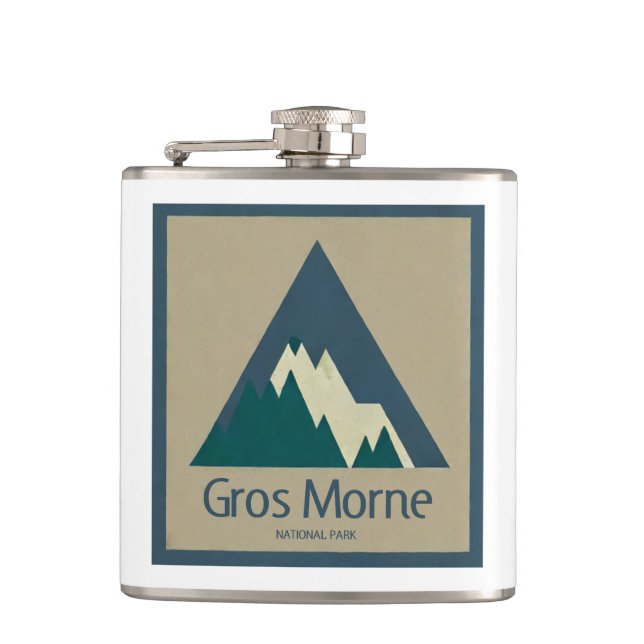 Gros Morne National Park Rustic Hip Flask (Front)