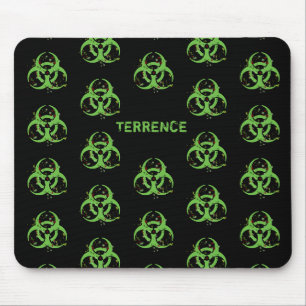 Gross Grungy Green Biohazard Mouse Pad