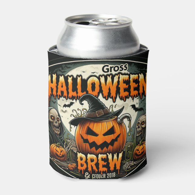 Gross Halloween Brew  Can Cooler (Can Front)
