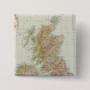 Grossbritannien, Irland - Map of UK, Ireland 15 Cm Square Badge