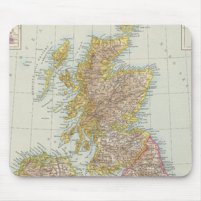 Grossbritannien, Irland - Map of UK, Ireland Mouse Pad (Front)
