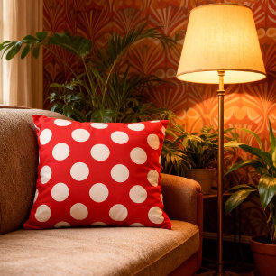 Große Punkte - rot weiß    Cushion
