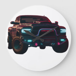 Große Wanduhr Dodge TRX Neon Truck Large Clock
