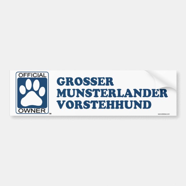 Grosser Munsterlander Vorstehhund Blue Bumper Sticker (Front)