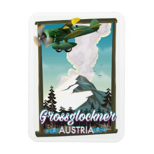 Grossglockner Mountain Austrian travel poster Magnet