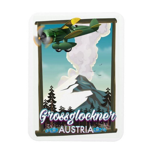 Grossglockner Mountain Austrian travel poster Magnet (Vertical)