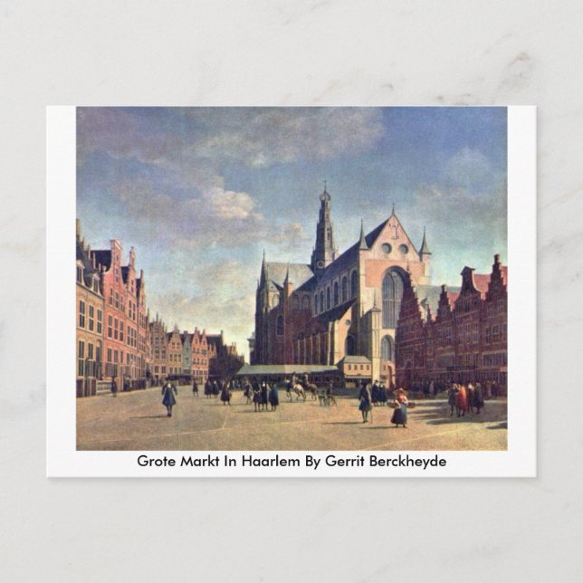 Grote Markt In Haarlem By Gerrit Berckheyde Postcard (Front)