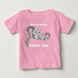 Grote zus aanpasbaar naam met eekhoorntjes baby t T-Shirt
